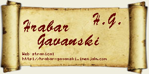 Hrabar Gavanski vizit kartica